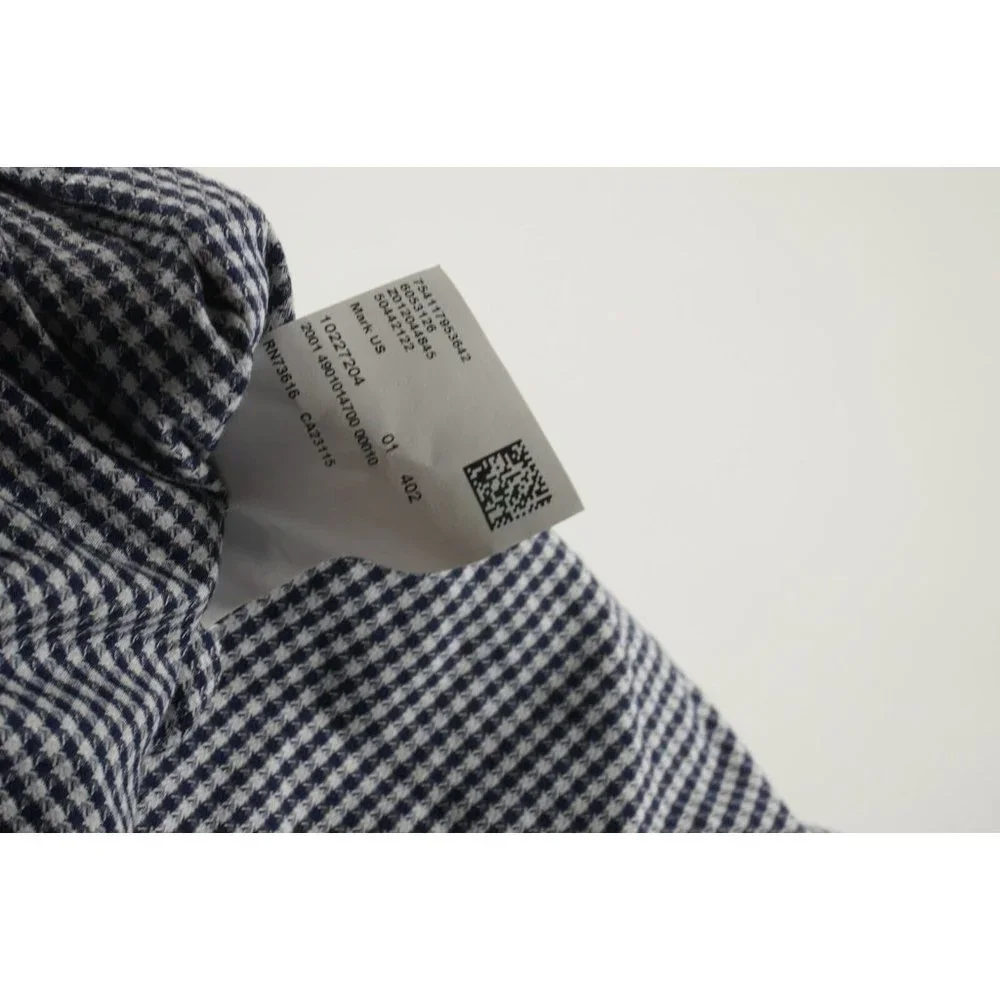 Hugo Boss Mark US Mens 16.5 Sharp Fit Long Sleeve White Blue Check Cutaway Shirt - Picture 9 of 12